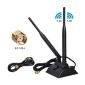 Antena WiFi de banda dupla com conector macho RP-SMA e base magnética para roteador e etc.