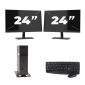Atrust t176L USFF - Intel Atom x5-E8000 - 8GB RAM - 256GB SSD - Windows 11 + 2x 24 polegadas Monitor