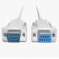 Cabo de modem cruzado DB9 macho para fêmea, 1,5 m branco