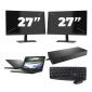 Dell Latitude 3310 - Intel Core i3 de 8ª geração - Tela de 13 polegadas - 8 GB de RAM - SSD de 256 GB - Windows 11 Home + 2 monitores de 27 polegadas