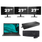 Dell Latitude 3420 - Intel Core i3 11.ª geração - 14 polegadas - 16GB RAM - 256GB SSD - Windows 11 Home + 3x Monitor de 27 polegadas