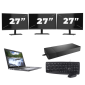 Dell Latitude 5410 - Intel Core i5 de 10ª geração - Tela de 14 polegadas - 8 GB de RAM - SSD de 256 GB - Windows 11 Home + 3 monitores de 27 polegadas