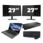 Dell Latitude 5411 - Intel Core i5 de 10ª geração - Tela de 14 polegadas - 8 GB de RAM - SSD de 256 GB - Windows 11 Home + 2 monitores de 27 polegadas