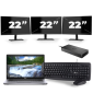 Dell Latitude 5411 - Intel Core i5-10ª geração - 14 polegadas - 8GB de RAM - 256 GB SSD - Windows 11 + 3x Monitor de 22 polegadas