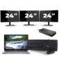 Dell Latitude 5411 - Intel Core i5-10ª geração - 14 polegadas - 8GB de RAM - 256 GB SSD - Windows 11 + 3x monitor de 24 polegadas