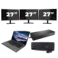 Dell Latitude 5411 - Intel Core i5 de 10ª geração - Tela de 14 polegadas - 8 GB de RAM - SSD de 256 GB - Windows 11 Home + 3 monitores de 27 polegadas