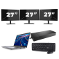 Dell Latitude 5420 - Intel Core i7 11.ª geração - 14 polegadas - 16GB RAM - 256GB SSD - Windows 11 Home + 3x Monitor de 27 polegadas