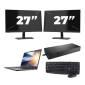 Dell Latitude 7300 - Intel Core i5 de 8ª geração - Tela de 13 polegadas - 8 GB de RAM - SSD de 256 GB - Windows 11 Home + 2 monitores de 27 polegadas