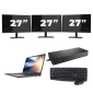 Dell Latitude 7300 - Intel Core i5 de 8ª geração - Tela de 13 polegadas - 8 GB de RAM - SSD de 256 GB - Windows 11 Home + 3 monitores de 27 polegadas