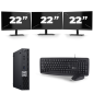 Dell OptiPlex 7070 Micro USFF - Intel Core i3-9e Generatie - 8GB RAM - 256GB SSD - Windows 11 + 3x 22 inch Monitor