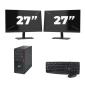 Microtorre Fujitsu Esprimo P910 - Intel Core i5-3ª geração - 8 GB de RAM - SSD de 256 GB - Windows 10 + monitor 2x de 27 polegadas