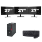 Microtorre Fujitsu Esprimo P910 - Intel Core i3-3ª geração - 8 GB de RAM - SSD de 256 GB - Windows 10 + monitor 3x de 27 polegadas