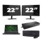 Fujitsu LIFEBOOK E5410 - Intel Core i3-10ª geração - 14 polegadas - 8 GB de RAM - SSD de 256 GB - Windows 11 Home + monitor 2x de 22 polegadas