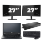 Fujitsu LIFEBOOK E5410 - Intel Core i5 de 10ª geração - Tela de 14 polegadas - 8 GB de RAM - SSD de 256 GB - Windows 11 Home + 2 monitores de 27 polegadas