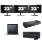 Fujitsu Lifebook E5410 - Intel Core i5-10ª geração - 14 polegadas - 8GB de RAM - 256 GB SSD - Windows 11 Home + 3x Monitor de 22 polegadas