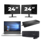 HP Elitebook 830 G7 - Intel Core i7-10ª geração - 13 polegadas - 8GB de RAM - 256 GB SSD - Windows 11 + 2x Monitor de 24 polegadas