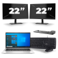 HP EliteBook 830 G8 - Intel Core i5 11.ª geração - 13 polegadas - 16GB RAM - 256GB SSD - Windows 11 + 2x Monitor de 22 polegadas