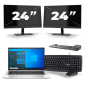 HP EliteBook 830 G8 - Intel Core i5 11.ª geração - 13 polegadas - 16GB RAM - 256GB SSD - Windows 11 + 2x Monitor de 24 polegadas