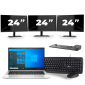 HP EliteBook 830 G8 - Intel Core i5 11.ª geração - 13 polegadas - 16GB RAM - 256GB SSD - Windows 11 + 3x Monitor de 24 polegadas