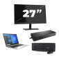 HP EliteBook 840 G8 - Intel Core i7 11.ª geração - 14 polegadas - 16GB RAM - 256GB SSD - Windows 11 Home + 1x Monitor de 27 polegadas