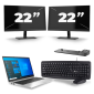HP EliteBook 840 G8 - Intel Core i7 11.ª geração - 14 polegadas - 16GB RAM - 256GB SSD - Windows 11 + 2x Monitor de 22 polegadas