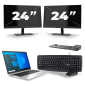 HP EliteBook 840 G8 - Intel Core i7 11.ª geração - 14 polegadas - 16GB RAM - 256GB SSD - Windows 11 + 2x Monitor de 24 polegadas
