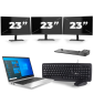 HP EliteBook 840 G8 - Intel Core i7 11.ª geração - 14 polegadas - 16GB RAM - 256GB SSD - Windows 11 + 3x Monitor de 23 polegadas