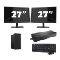 HP EliteDesk 800 G6 Tower - Intel Core i7 10.ª geração - 16GB RAM - 256GB SSD - Windows 11 + 2x Monitor de 27 polegadas