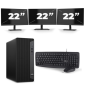 HP ELITEDESK 800 G6 Torre - Intel Core i5-10ª geração - 8GB de RAM - 256 GB SSD - Windows 11 + 3x Monitor de 22 polegadas