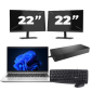 HP ProBook 440 G9 - Intel Core i3 12.ª geração - 14 polegadas - 16GB RAM - 256GB SSD - Windows 11 + 2x Monitor de 22 polegadas
