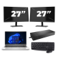 HP ProBook 440 G9 - Intel Core i3 12.ª geração - 14 polegadas - 16GB RAM - 256GB SSD - Windows 11 Home + 2x Monitor de 27 polegadas