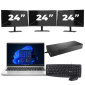 HP ProBook 445 G8 - AMD Ryzen 3 5400U - 14 polegadas - 16GB RAM - 256GB SSD - Windows 11 + 3x Monitor de 24 polegadas