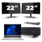 HP ProBook 640 G8 - Intel Core i5 11.ª geração - 14 polegadas - 16GB RAM - 256GB SSD - Windows 11 + 2x Monitor de 22 polegadas