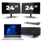 HP ProBook 640 G8 - Intel Core i5 11.ª geração - 14 polegadas - 16GB RAM - 256GB SSD - Windows 11 + 2x Monitor de 24 polegadas