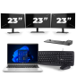 HP ProBook 640 G8 - Intel Core i5 11.ª geração - 14 polegadas - 16GB RAM - 256GB SSD - Windows 11 + 3x Monitor de 23 polegadas