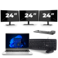 HP ProBook 640 G8 - Intel Core i5 11.ª geração - 14 polegadas - 16GB RAM - 256GB SSD - Windows 11 + 3x Monitor de 24 polegadas