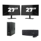HP ProDesk 600 G2 USFF - Intel Core i3-6th Generation - 8GB RAM - 256GB SSD - Windows 11 + 2x 27 inch Monitor