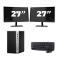 Microtorre HP Prodesk 600 G5 - Intel Core i7-8ª geração - 8 GB de RAM - SSD de 256 GB - Windows 11 + monitor 2x de 27 polegadas