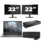 HP ZBook Firefly 14 G8 - Intel Core i7 11.ª geração - 14 polegadas - 16GB RAM - 256GB SSD - Windows 11 Home + 2x Monitor de 22 polegadas