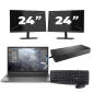 HP ZBook Firefly 14 G8 - Intel Core i7 11.ª geração - 14 polegadas - 16GB RAM - 256GB SSD - Windows 11 Home + 2x Monitor de 24 polegadas