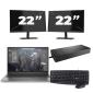 HP ZBook Firefly 15 G7 - Intel Core i7-10ª geração - 15 polegadas - 8GB de RAM - 256 GB SSD - Windows 11 + 2x Monitor de 22 polegadas