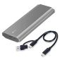 256 GB M.2 SATA SSD + Gabinete de alta velocidade 3,1 USB C (PCIE 10Gbps) - Alumínio