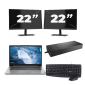 Lenovo ThinkPad T14 Gen 1 - AMD Ryzen 5 PRO 4650U - Tela de 14 polegadas - 8 GB de RAM - SSD de 256 GB - Windows 11 Home + 2 monitores de 22 polegadas