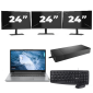 Lenovo ThinkPad T14 Gen 1 - AMD Ryzen 5 PRO 4650U - Tela de 14 polegadas - 8 GB de RAM - SSD de 256 GB - Windows 11 Home + 3 monitores de 24 polegadas