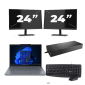 Lenovo ThinkPad X13 - AMD Ryzen 3 PRO 4450U - 13 polegada - 8GB RAM - 256GB SSD - Windows 11 Home + 2x 24 polegada Monitor