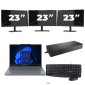 Lenovo ThinkPad X13 - AMD Ryzen 3 PRO 4450U - 13 polegada - 8GB RAM - 256GB SSD - Windows 11 Home + 3x 23 polegada Monitor