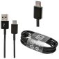 Cabo de dados USB carregador rápido original Samsung EP-DW700CBE preto TYP-C 150 CM 5A