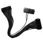 Cabo adaptador de fonte de alimentação dupla PSU, 18AWG, 30 CM