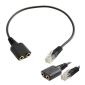 Conector de áudio duplo de 3,5 mm fêmea para macho conversor de plugue RJ9