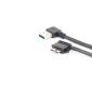 Cabo conversor USB 3.0 de ângulo reto para ângulo reto Micro USB B 3.0, 27 CM